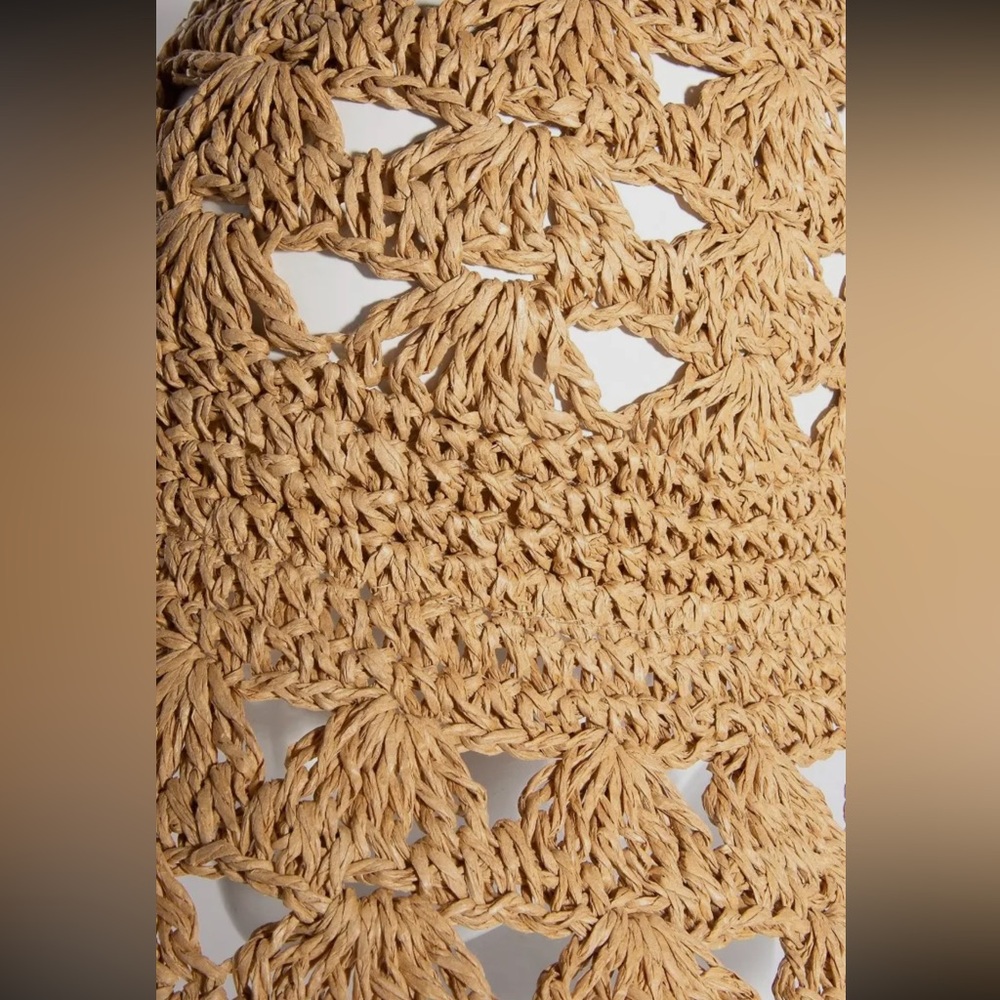 Woven Straw Boho Bucket Hat with Leaf Cutouts – Boho Summer Style - Picture 2 of 7